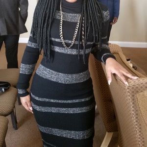 Bodycon, Turtleneck, Midi, Sweater Dress